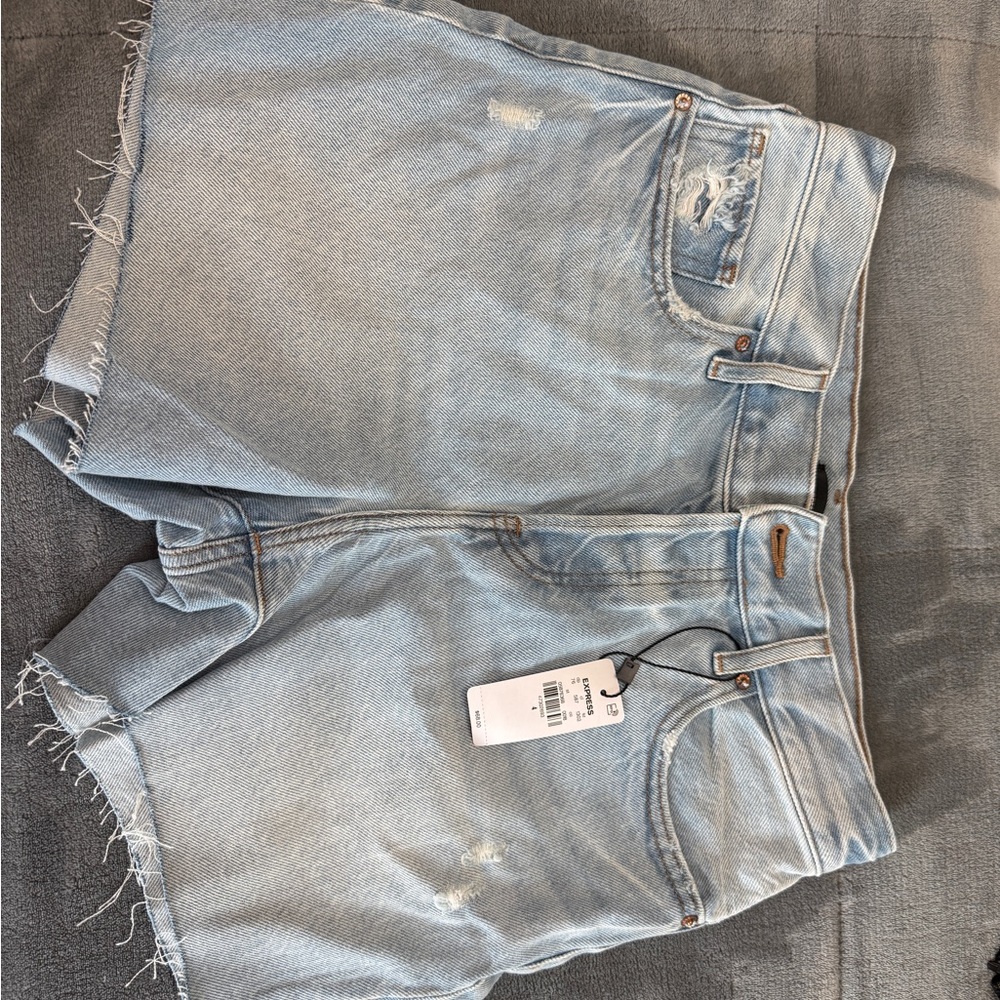 Express Light Blue Denim Shorts